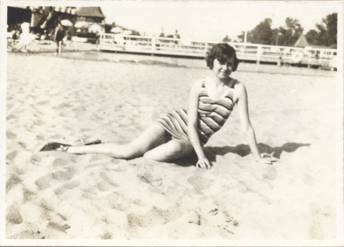 Children playing at Palatinus Bath in Budapest in vintage Hungarian family photo