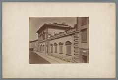 Façade of the Palazzo Pandolfini in Florence, Italy, historic albumen print photograph