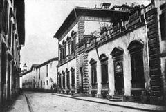 Historic Palazzo Pandolfini in Florence, Italy during the 1860s