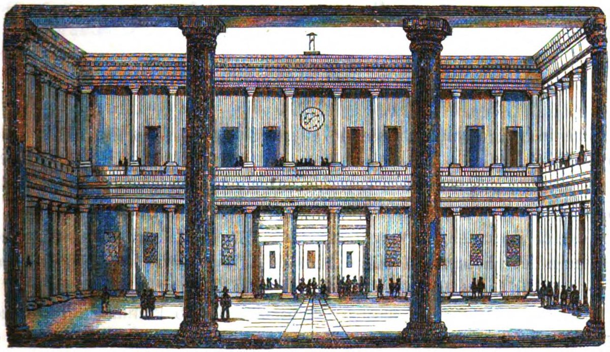 Cloister of Collegio Elvetico in Milan with historic architecture