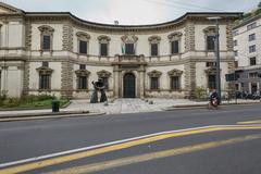 Palazzo del Senato building in Milan with clear blue sky