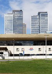 Flight constructor Mikoyan Street in Moscow with CSKA Football Hall