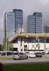 CSKA Football Hall exterior on Aviakonstruktora Mikoyana Street in Moscow