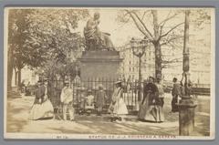 Statue of J.J. Rousseau in Geneva photographed by A. Garcin between 1855-1870