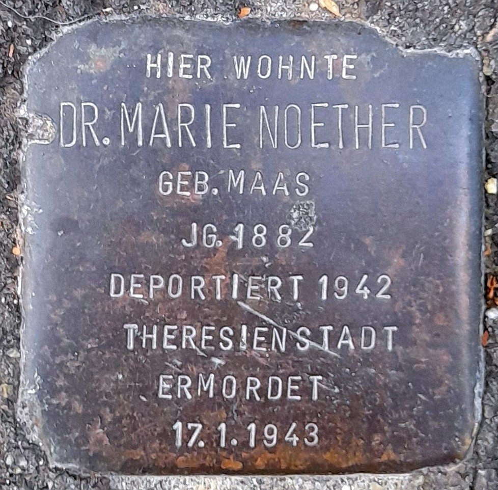 Stolperstein commemorating Dr. Marie Noether at Urachstraße 53 in Freiburg im Breisgau, Germany