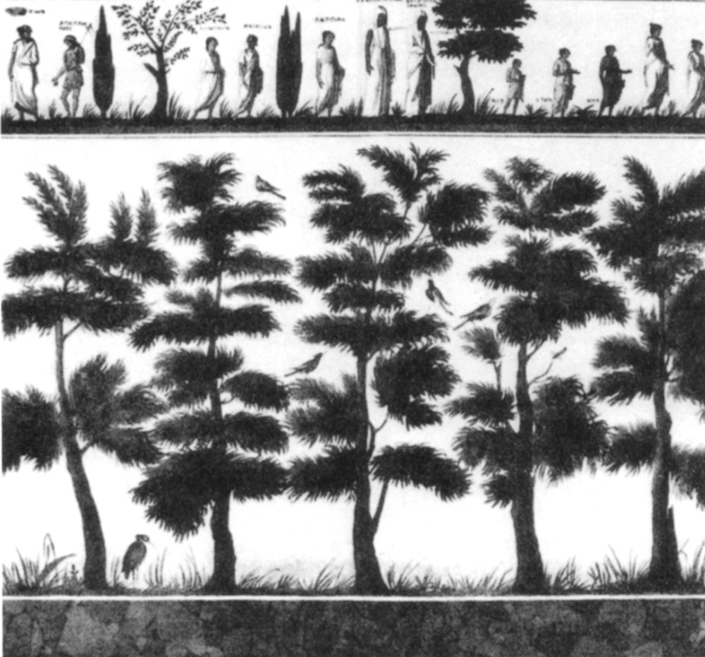 Drawing of the Patron tomb on the Via Latina in Rome, 1843