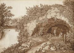 Jacob Philipp Hackert painting The Bridge of San Paolo 1793