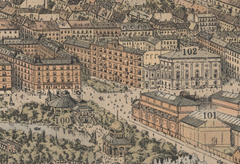 1897 drawing detail of Dantes Plads extension from Ny Vestergade in Copenhagen Denmark