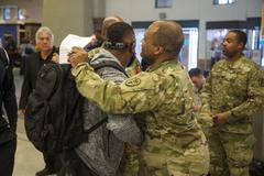 U.S Army Maj. Rodney Lamberson greeting wounded Soldiers and veterans at El Paso International Airport for the 2016 Warrior Trials at Fort Bliss Texas
