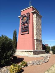 Large clocktower at the entrance of El Paso International Airport in El Paso Texas