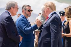 President Donald J. Trump and First Lady Melania Trump disembarking Air Force One at El Paso International Airport greeted by Texas officials