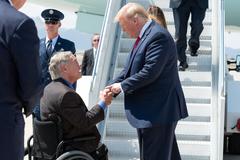 President Donald J. Trump and First Lady Melania Trump disembarking Air Force One at El Paso International Airport on August 7, 2019