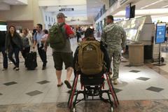 U.S. Army Reserve Spc. Jaime Alverez arriving at El Paso Airport for 2015 Warrior Trials in Texas