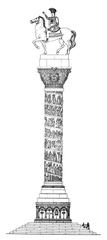 Justinian Column in Milan with decorated base and Corinthian capital