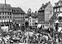 Kultorvet square in Copenhagen with historic buildings and outdoor cafe