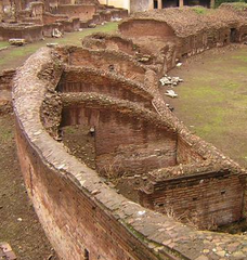 Spectator stands of the Ludus Magnus gladiator training school in Rome