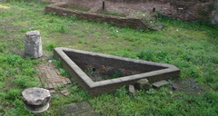 Former fountain in the Gladiator Barracks Ludus Magnus in Rome