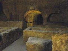 Rotonda of Sarcophagi interior with rows of ancient stone sarcophagi
