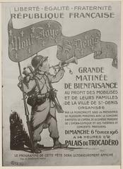 French soldiers wearing St-Denis oriflamme during a charity morning at Palais du Trocadéro