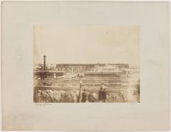 Construction site of the Palais du Trocadéro in the 16th arrondissement of Paris during the mid-19th century