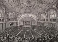 Central rotunda and reception hall in the historic Trocadéro Palace, Paris, designed for the 1878 fair