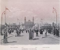 View of the Trocadéro Palace and Algerian pavilions during the 1900 Paris World Fair