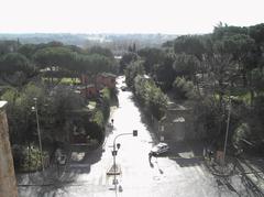 View of Via Appia from Porta San Sebastiano in Rome