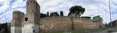 Aurelian Walls in Rome from Porta San Sebastiano to Porta Latina