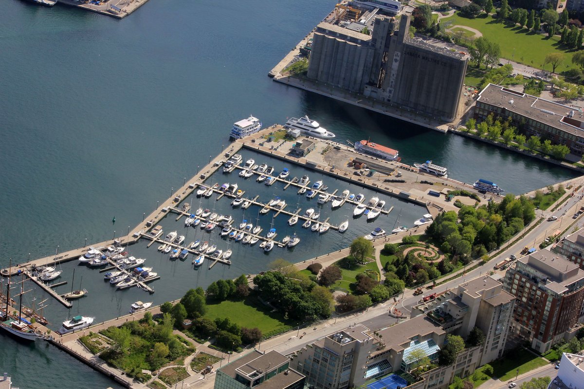 Marina with boats in Toronto, Canada's largest city