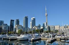 Toronto Music Garden with enhanced dynamic lighting and vivid colors reflecting on the water