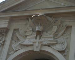 Decorative detail of Piazza dei Cavalieri di Malta in Rome
