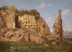 Landscape painting of Villa dei Quintili near Via Appia in Rome by Harald Jerichau
