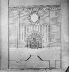 Architectural drawing of the Southern portal of Västerås Cathedral by A.G. Lindegren