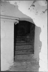 Interior view of the Västerås Cathedral's vestibule and staircase leading to the northwest gallery, formerly access to the tower