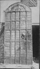 Oak door with iron fittings at Västerås Cathedral