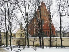 Trinity Church in Kraków exterior view with towering spires and historic architecture