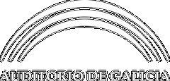 Auditorio de Galicia logo in blue with abstract wave and shell design