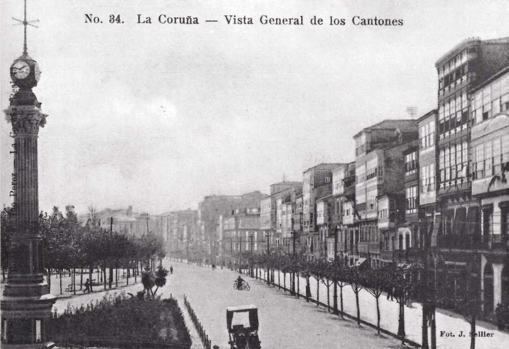 General view of the Cantons in A Coruña, Spain, circa 1885-1900