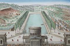 Historical map of Bassin de la Villette in Paris from 1820