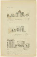 Historical drawing of Barrière de Pantin in Paris from 1860 by Léon Leymonnerye