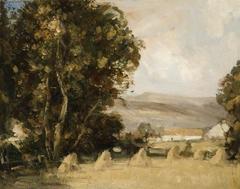 Painting of a traditional Cotswold farm by Joseph Vickers Deville