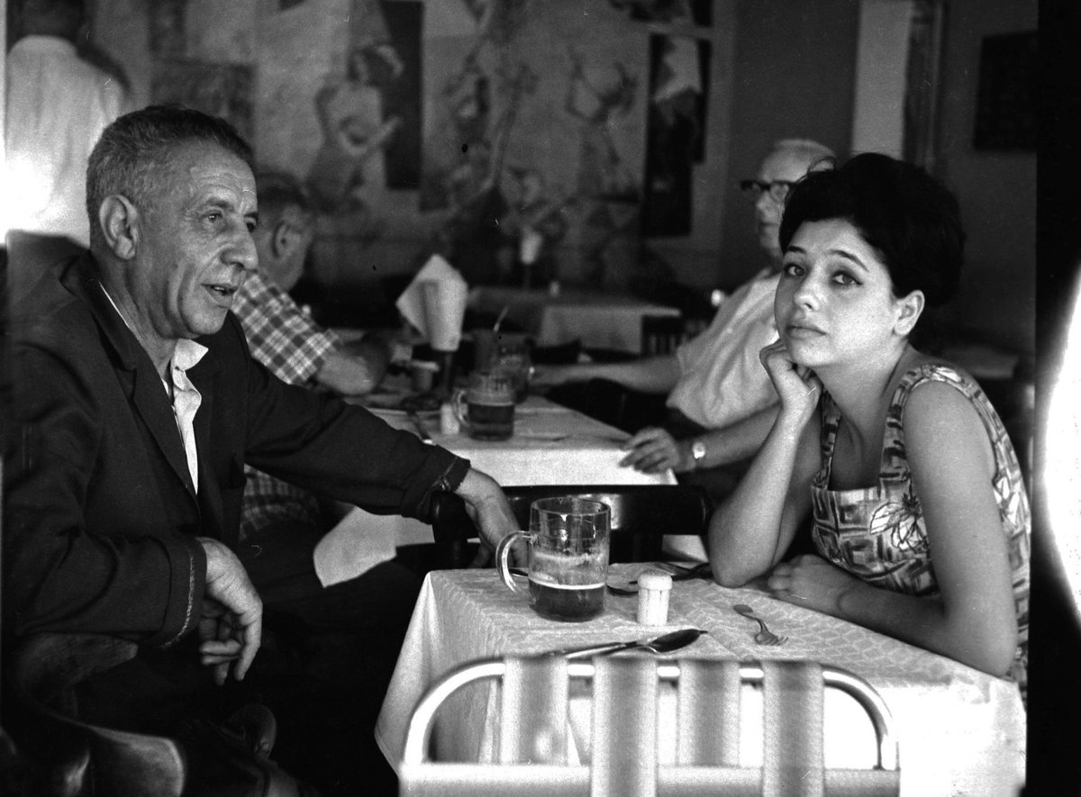 Natan Alterman with his daughter Tirtza Atar at Cafe Kasit