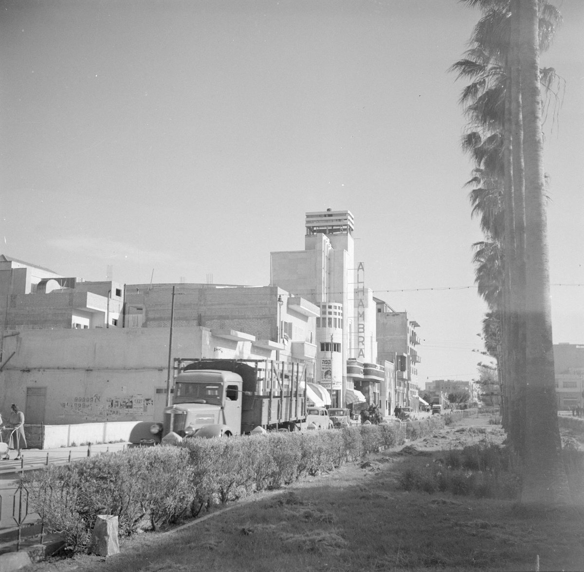 Alhambra Theater in Jaffa on Sderot Jerusalem street, historic building facade