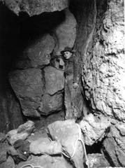 Historic 1910 photograph of Corridor of Ötösök inside Pál-völgy Cave