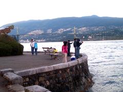 Fishing on the Seawall at Stanley Park in Vancouver, BC, Canada