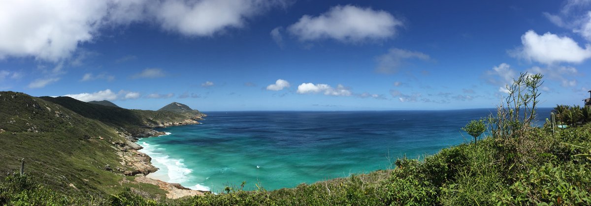 Scenic view from Mirante Do Pontal Do Atalaia overlooking Praia Brava beach in Arraial Do Cabo Brazil