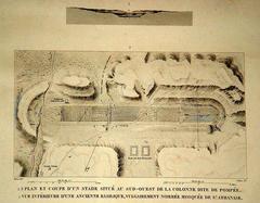 Plan and cross-section of the ancient stadium behind Pompey's Pillar from Description de l'Egypte, drawn c. 1798