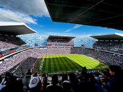Estadio Cuauhtémoc stadium filled with fans before playoff match between Puebla and Guadalajara on October 9, 2022
