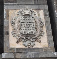 Saint-Malo city walls with medieval coat of arms