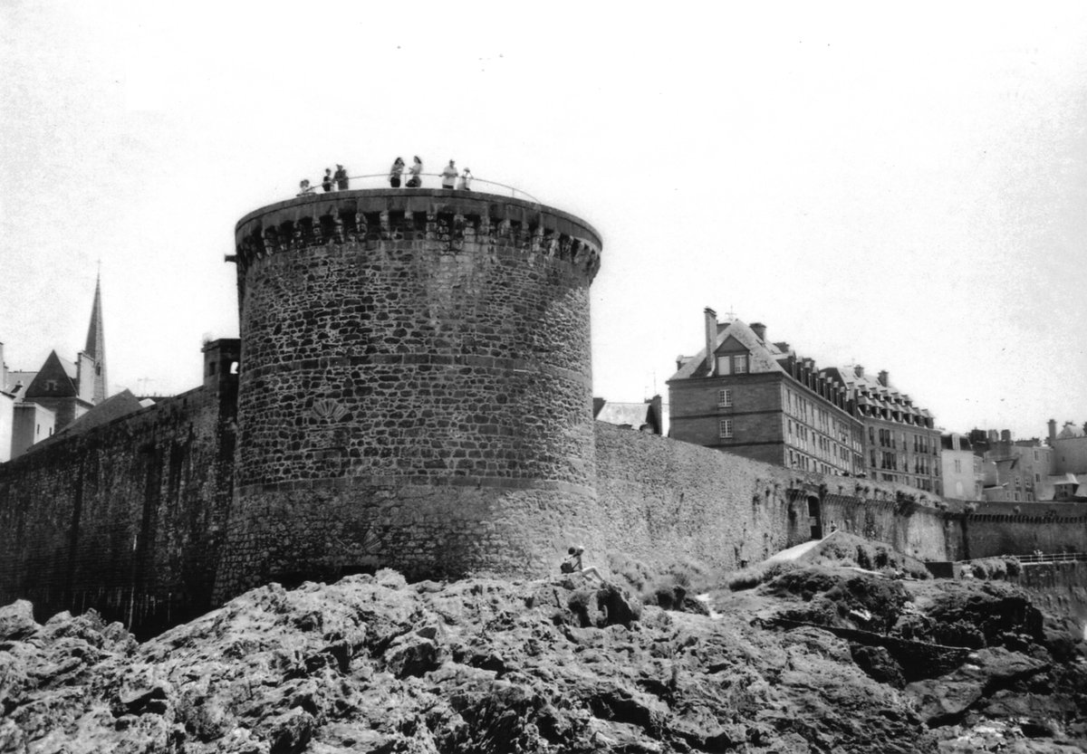 Saint-Malo historic cityscape with fortified walls and old buildings
